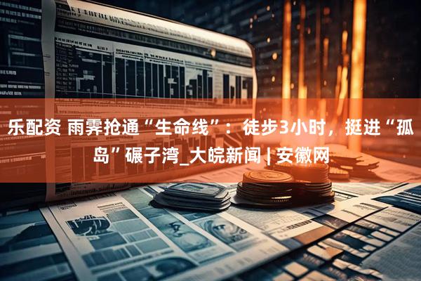乐配资 雨霁抢通“生命线”：徒步3小时，挺进“孤岛”碾子湾_大皖新闻 | 安徽网