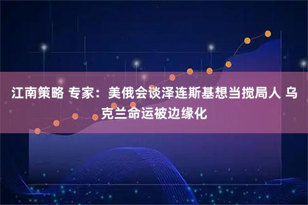 江南策略 专家：美俄会谈泽连斯基想当搅局人 乌克兰命运被边缘化