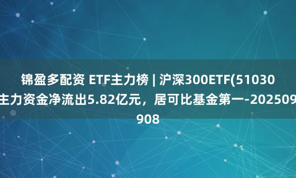锦盈多配资 ETF主力榜 | 沪深300ETF(510300)主力资金净流出5.82亿元，居可比基金第一-20250908
